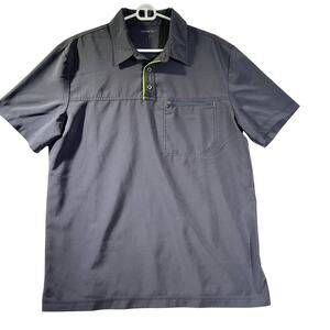 Cherokee Uniforms Polo Top Woman's Large Style # CKI803 Grey Zip Pocket